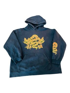 VTG JNCO Tribal Dragon Black Hoodie L
